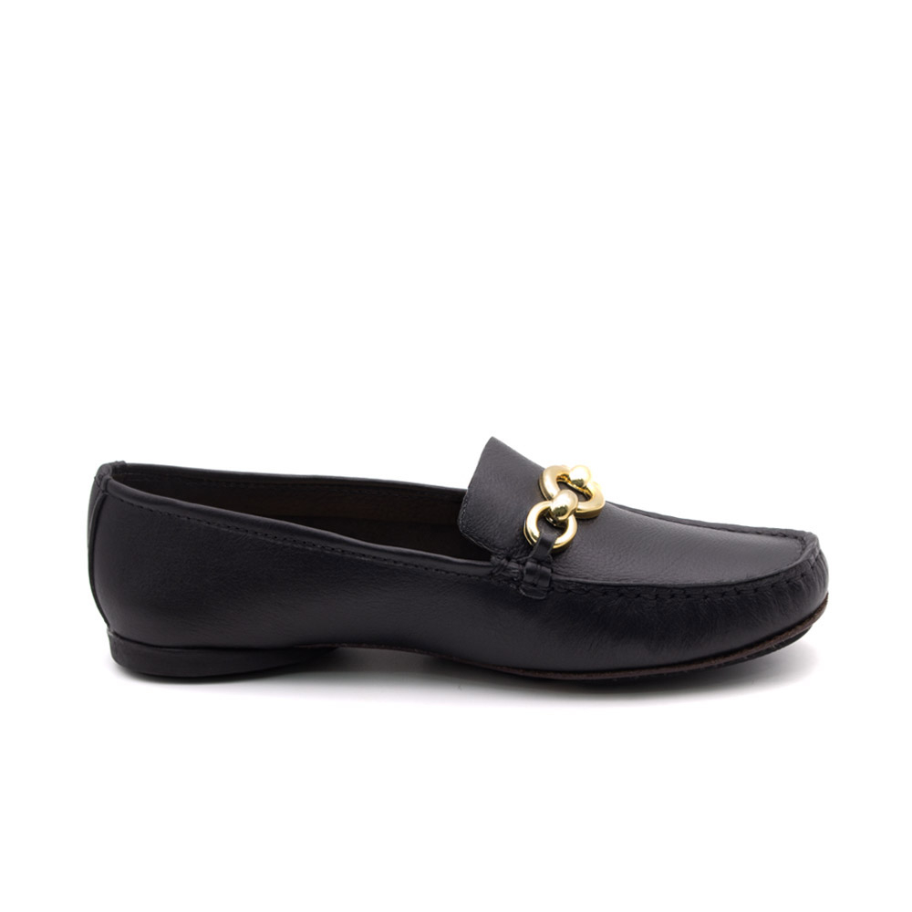 Mocassim Feminino Soleil em Couro Alfa Preto - 45035AP Mocassim Feminino Soleil em Couro Alfa Preto - 45035AP