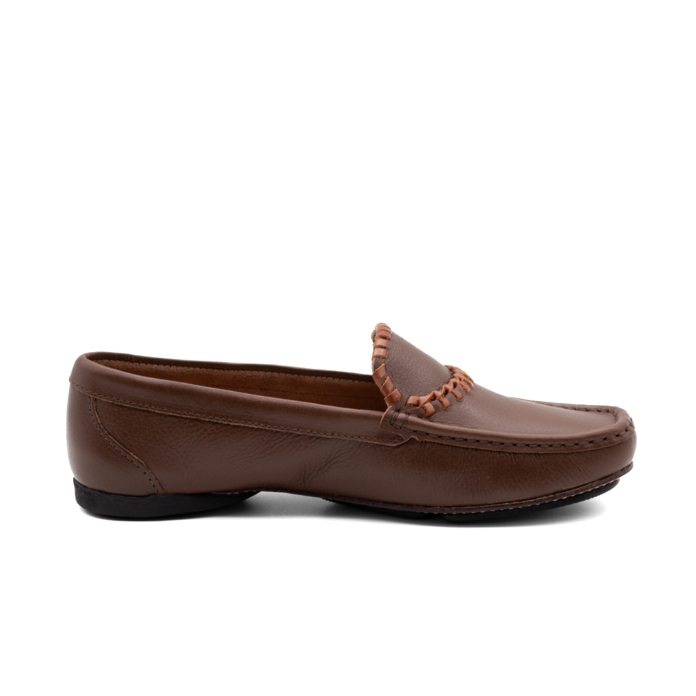 Mocassim Feminino Soleil em Couro Alfa Sepia - 45025AS
