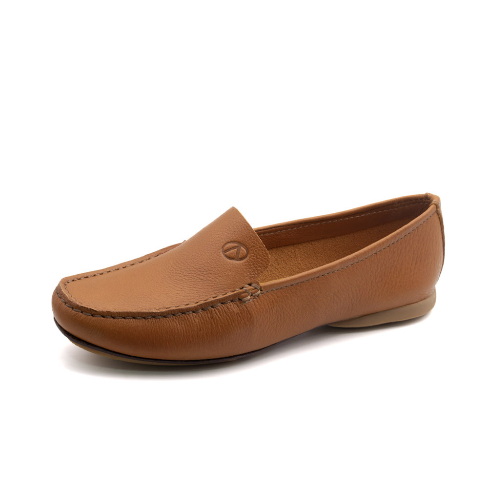 Mocassim Feminino Soleil em Couro Alfa Tan - 45036AT Mocassim Feminino Soleil em Couro Alfa Tan - 45036AT