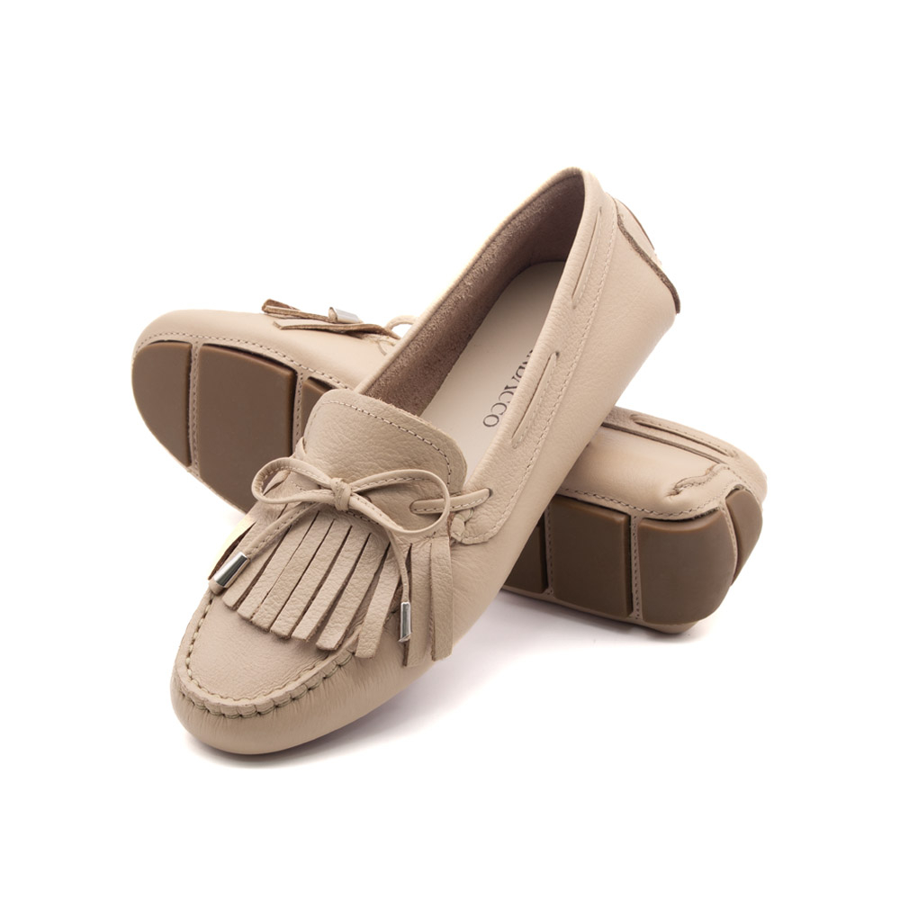 Mocassim Feminino Summer em Couro Alfa Nude - 3816AN