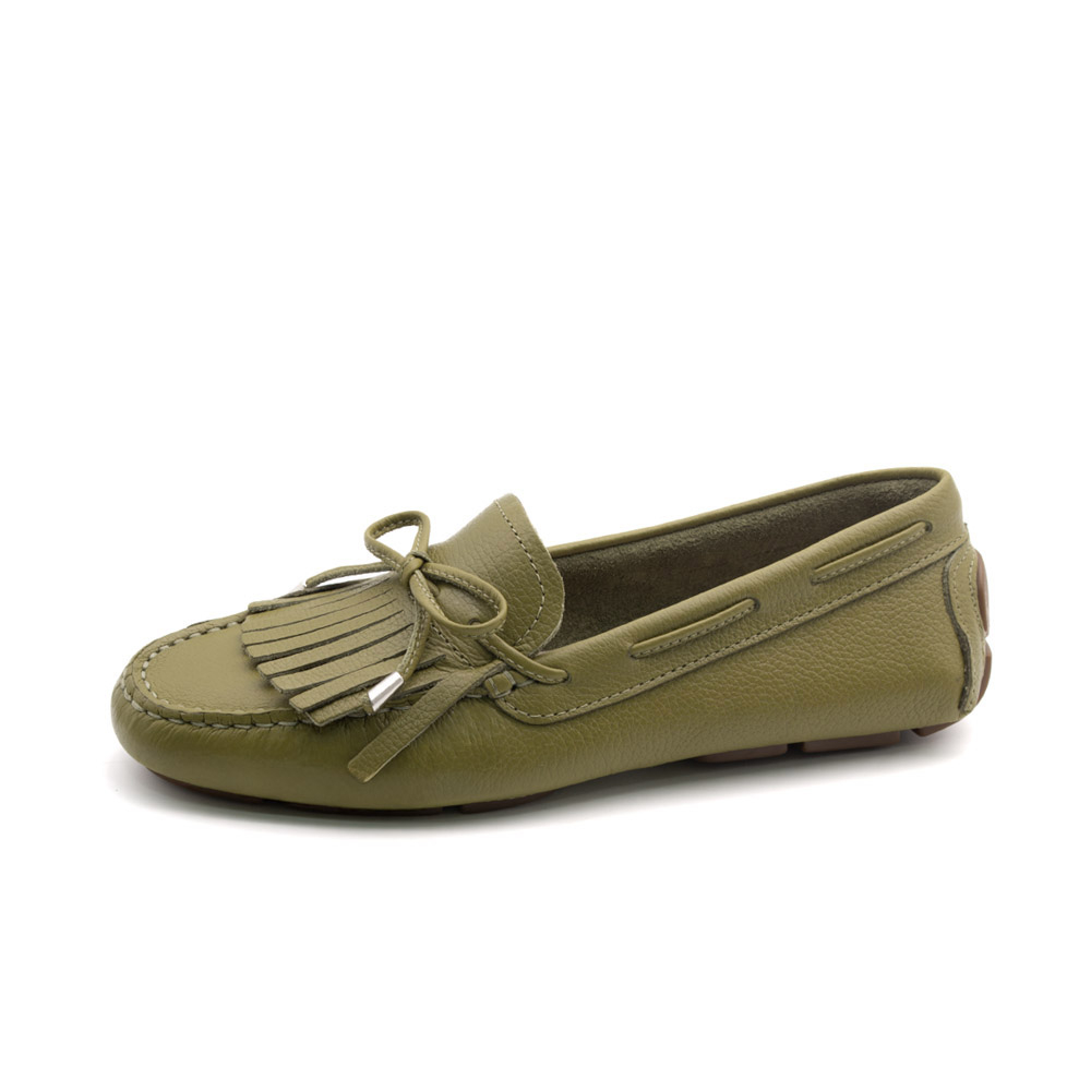 Mocassim Feminino Summer em Couro Alfa Pistache - 3816AP
