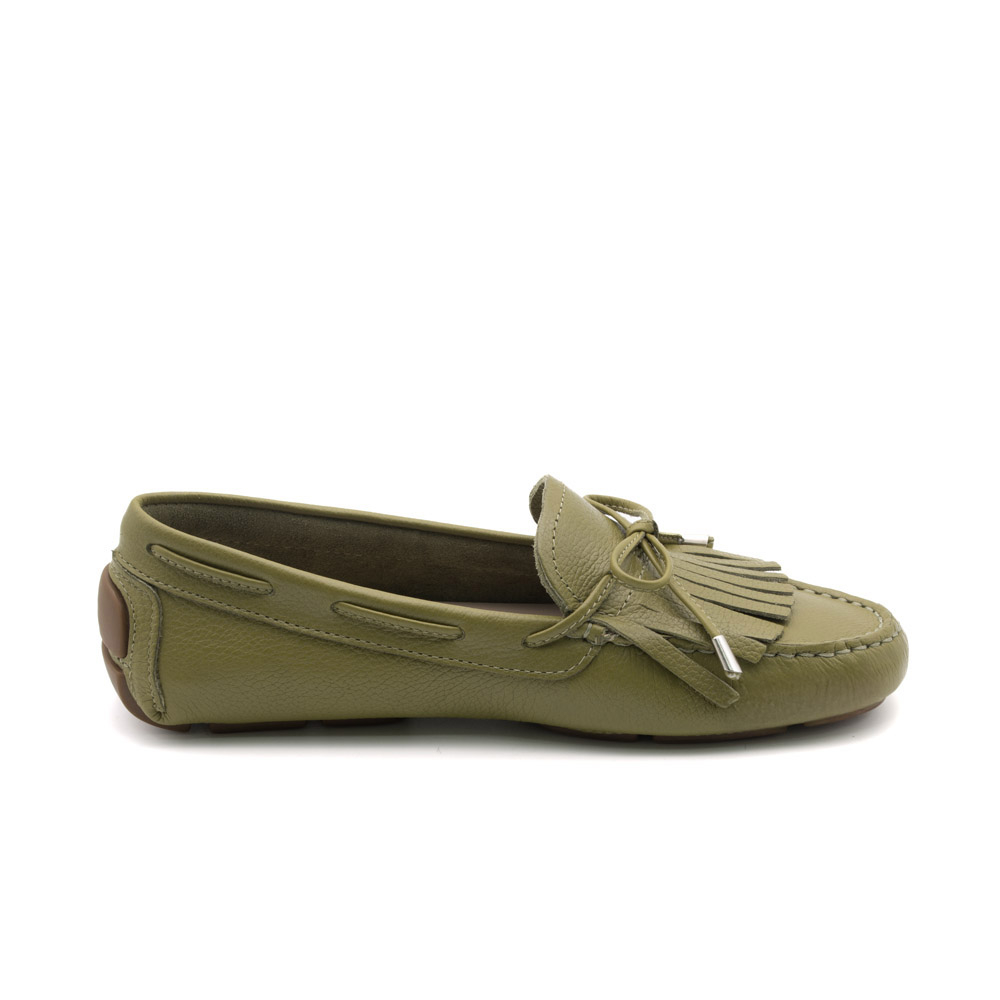 Mocassim Feminino Summer em Couro Alfa Pistache - 3816AP