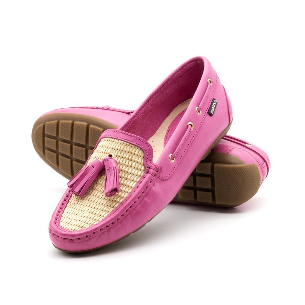 Mocassim Feminino Tropical em Couro Gales Rosa - 3638GR Mocassim Feminino Tropical em Couro Gales Rosa - 3638GR