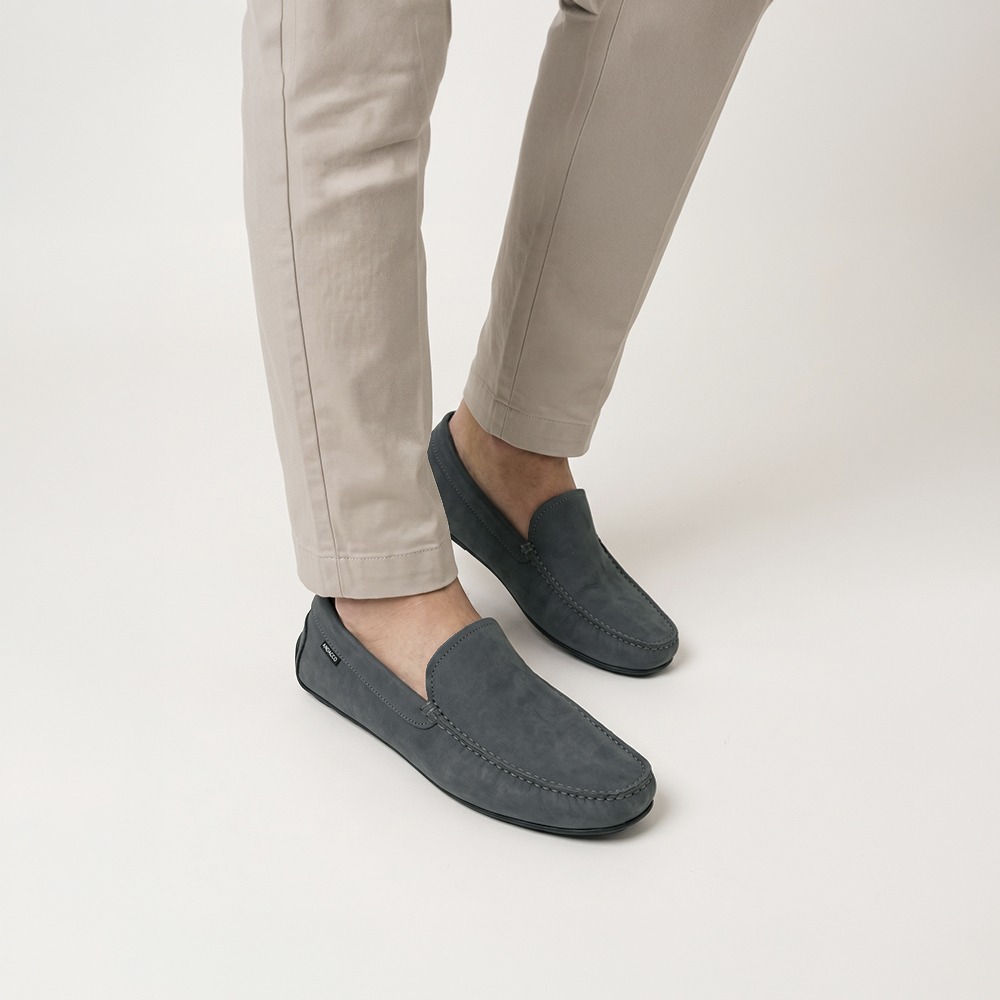 Mocassim Masculino Boss em Couro Nobuck Cinza Escuro - 9850NC Mocassim Masculino Boss em Couro Nobuck Cinza Escuro - 9850NC