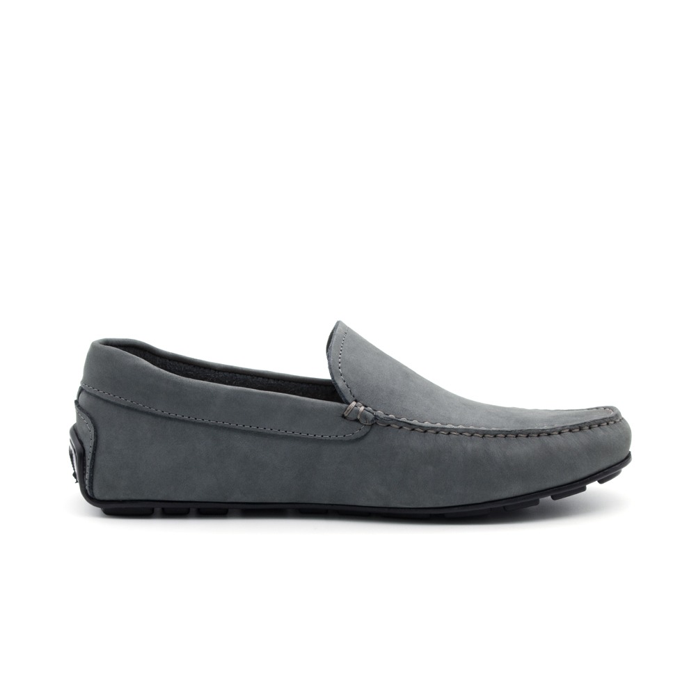 Mocassim Masculino Boss em Couro Nobuck Cinza Escuro - 9850NC Mocassim Masculino Boss em Couro Nobuck Cinza Escuro - 9850NC