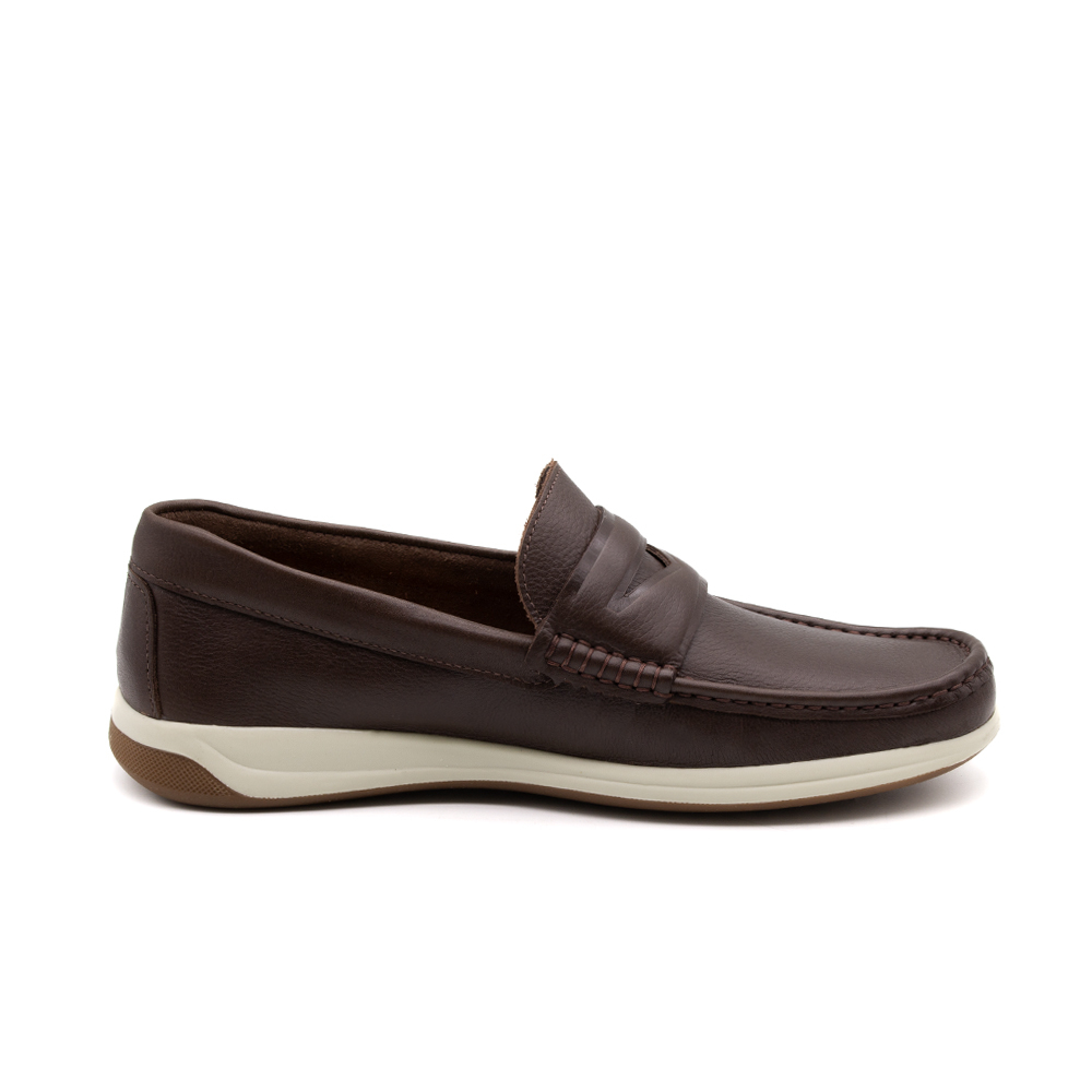 Mocassim Masculino Code em Couro Alfa Café - 9339AC