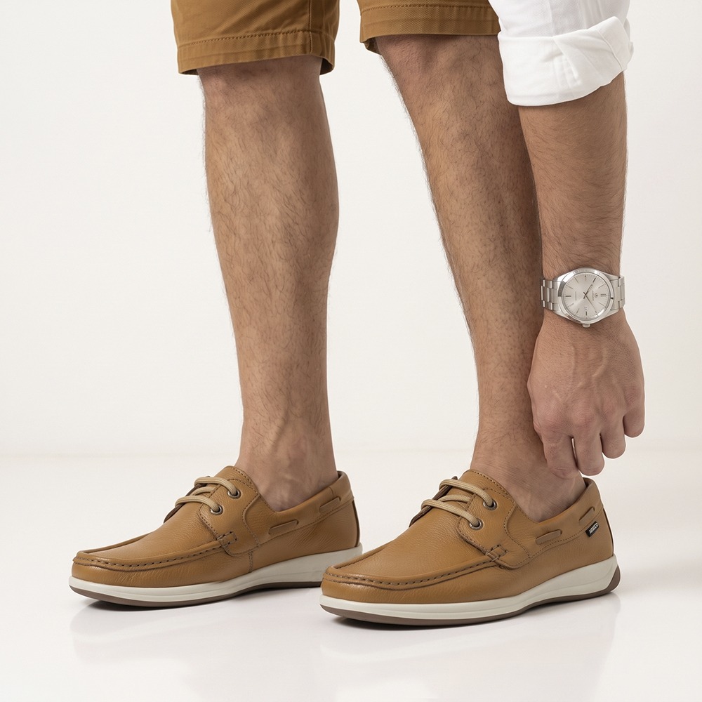 Mocassim Masculino em Couro Alfa Camel - 9336AC Mocassim Masculino em Couro Alfa Camel - 9336AC