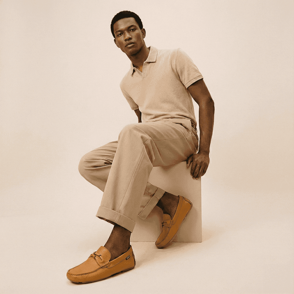 Mocassim Masculino em Couro Alfa Camel - 98195AC Mocassim Masculino em Couro Alfa Camel - 98195AC