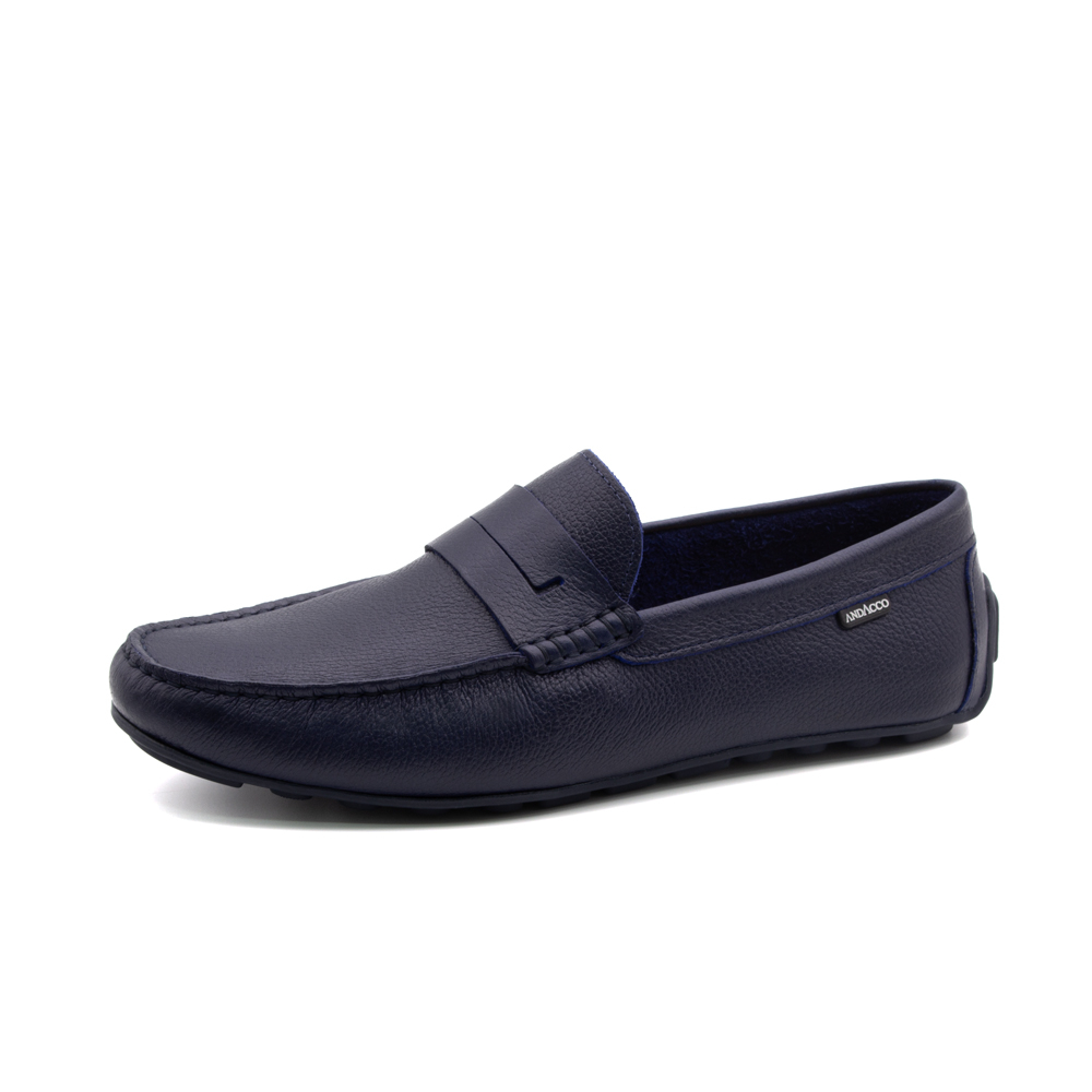 Mocassim Masculino em Couro Alfa Dark Blue - 98196AD Mocassim Masculino em Couro Alfa Dark Blue - 98196AD