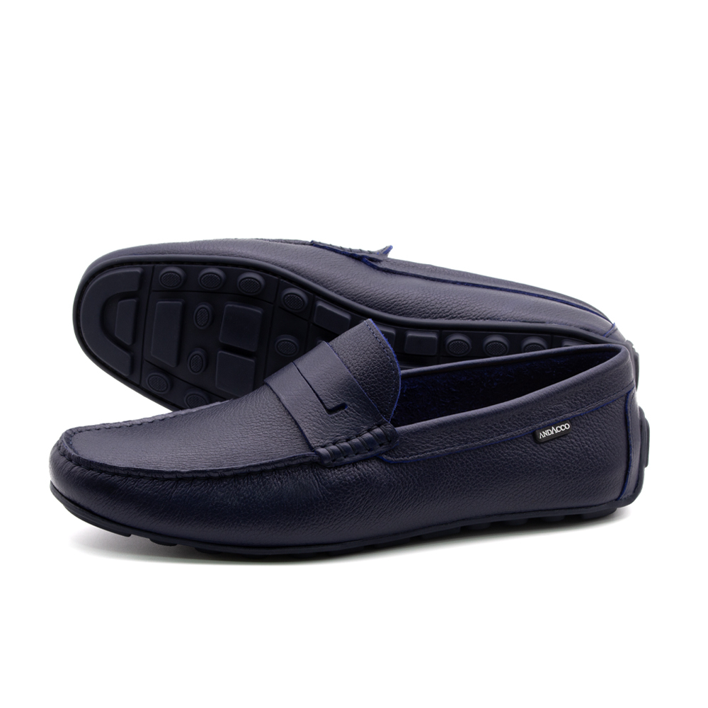 Mocassim Masculino em Couro Alfa Dark Blue - 98196AD Mocassim Masculino em Couro Alfa Dark Blue - 98196AD