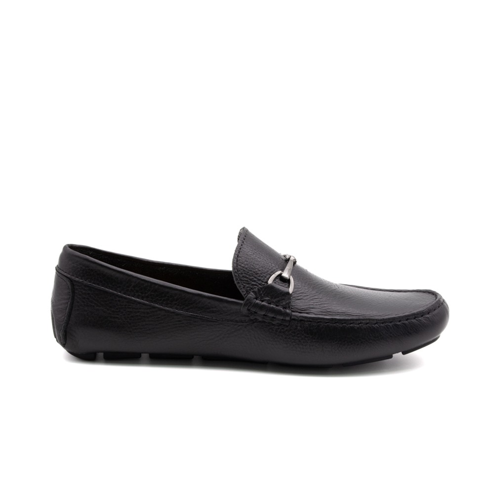 Mocassim Masculino em Couro Alfa Preto - 98180AP