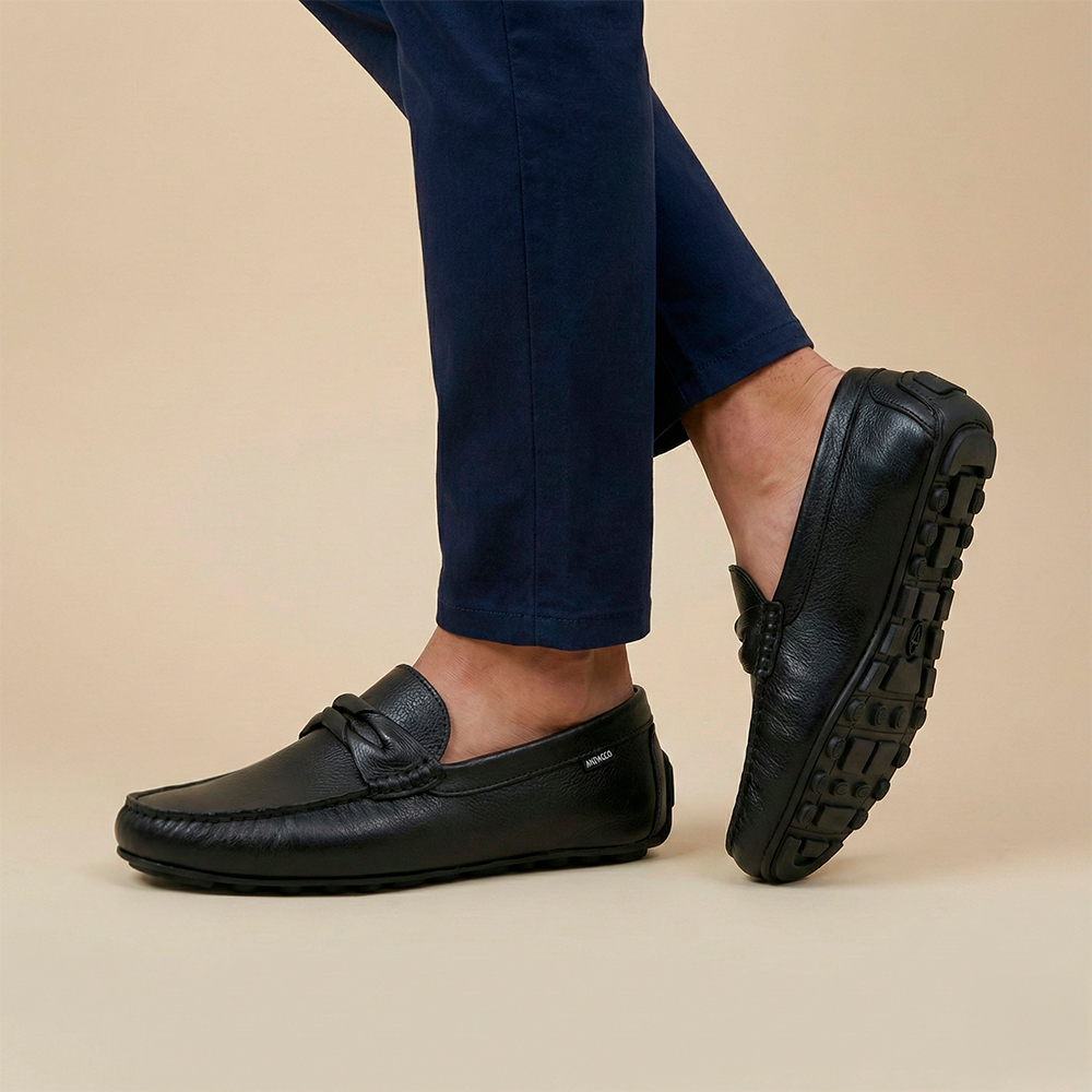 Mocassim Masculino em Couro Alfa Preto - 98195AP Mocassim Masculino em Couro Alfa Preto - 98195AP