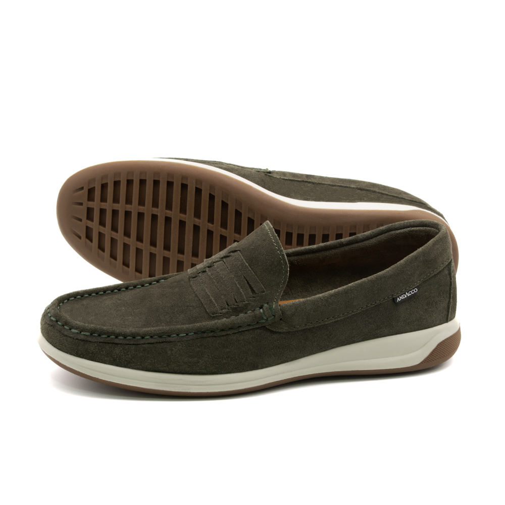 Mocassim Masculino em Couro Camurça Musgo - 9338CM