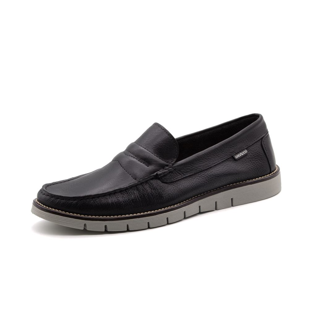 Mocassim Masculino Falcon em Couro Senna Preto - 9911SP