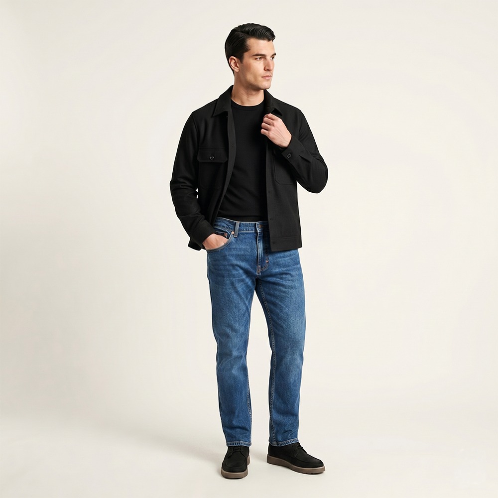 Sapato Masculino Orion em Couro Vertigo Preta - 9794VP