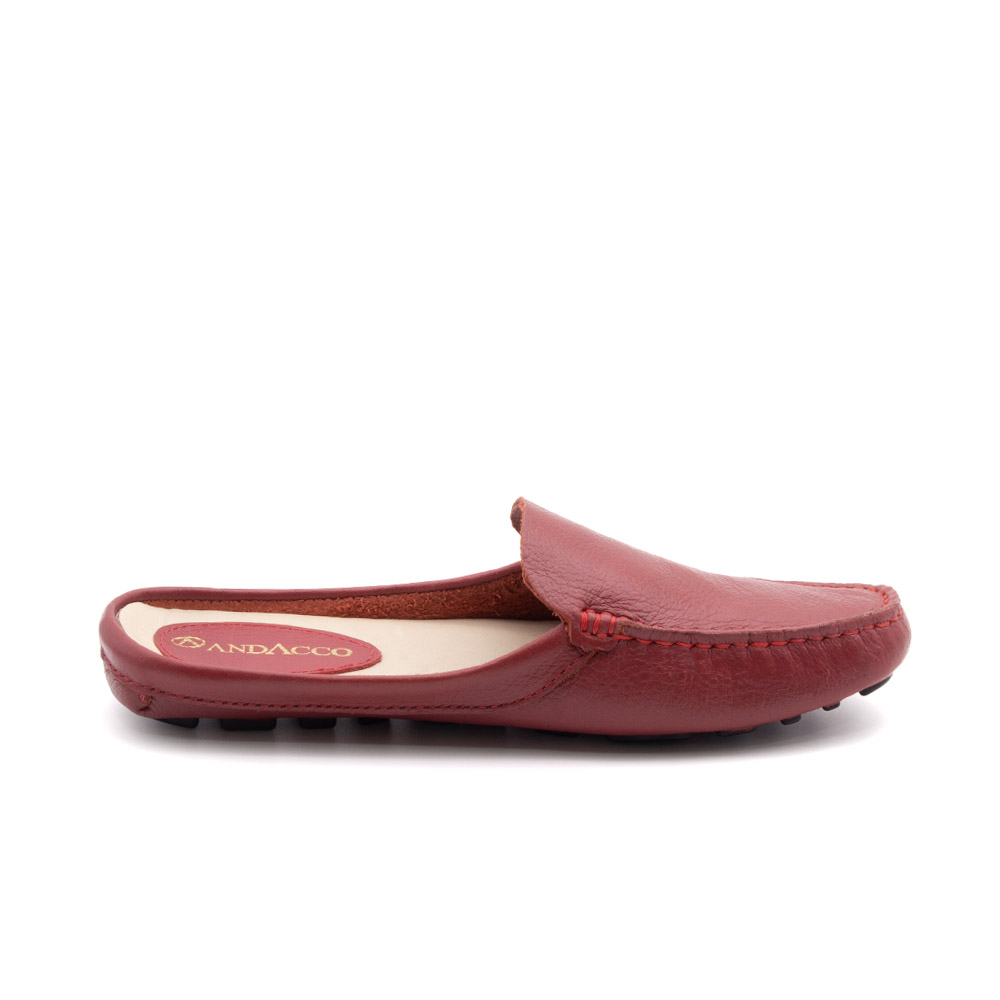 Mocassim Mule Feminino em Couro Alfa Rubi - 3668AR