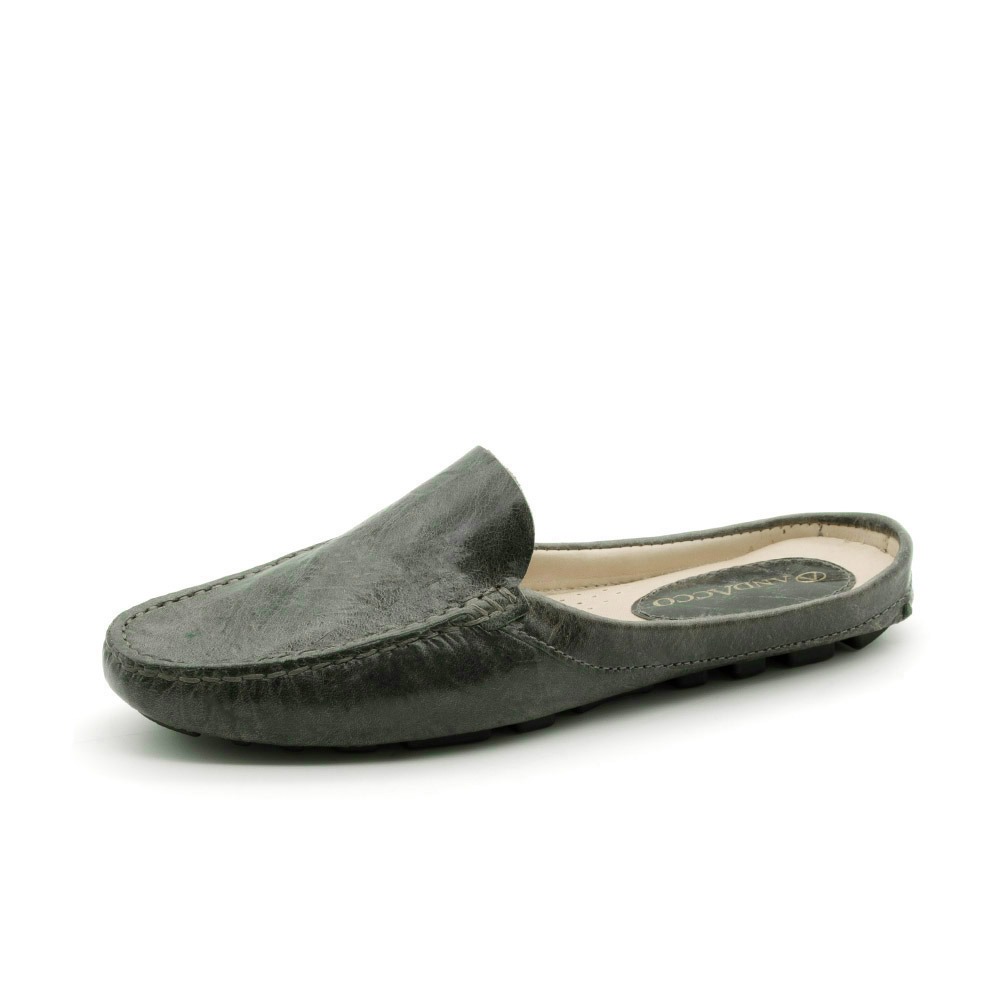 Mocassim Mule Feminino Paris em Couro Crush Iris - 3668CI Mocassim Mule Feminino Paris em Couro Crush Iris - 3668CI