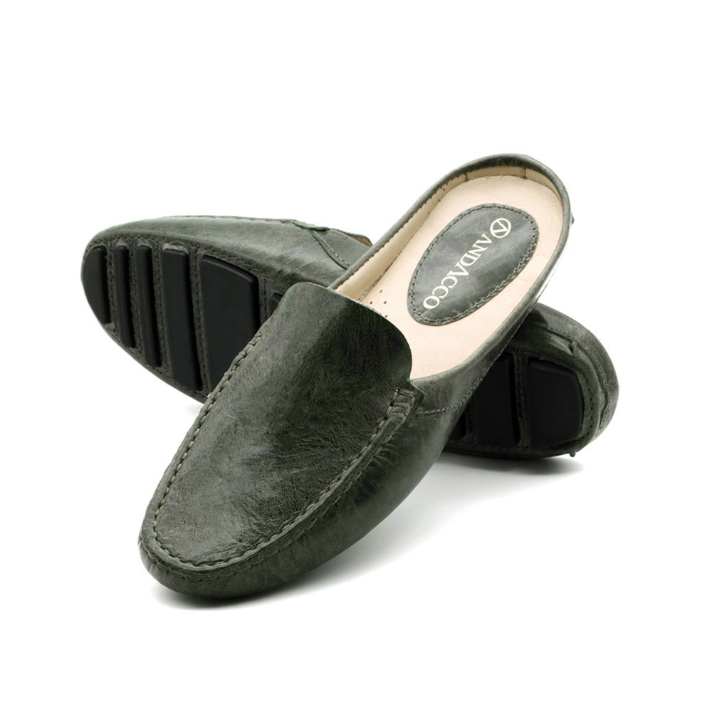 Mocassim Mule Feminino Paris em Couro Crush Iris - 3668CI Mocassim Mule Feminino Paris em Couro Crush Iris - 3668CI