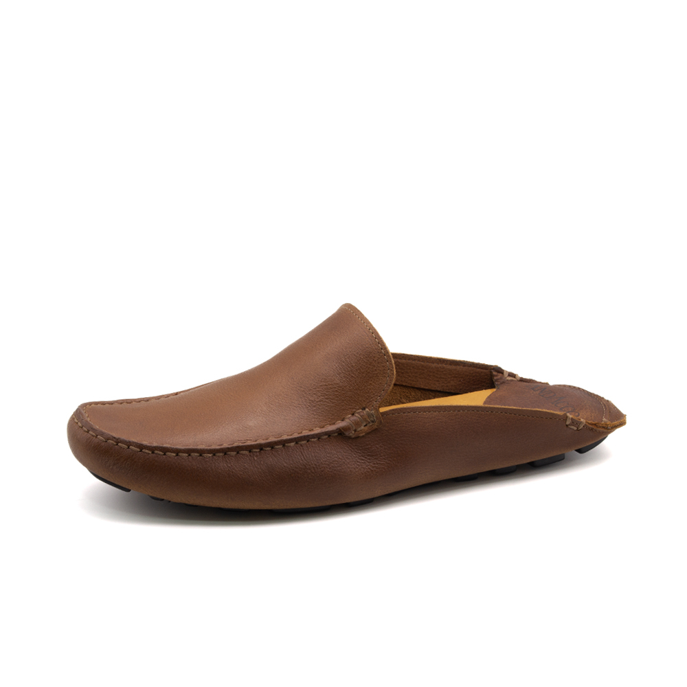 Mocassim Mule Masculino em Couro Senna Camel - 98101SCA