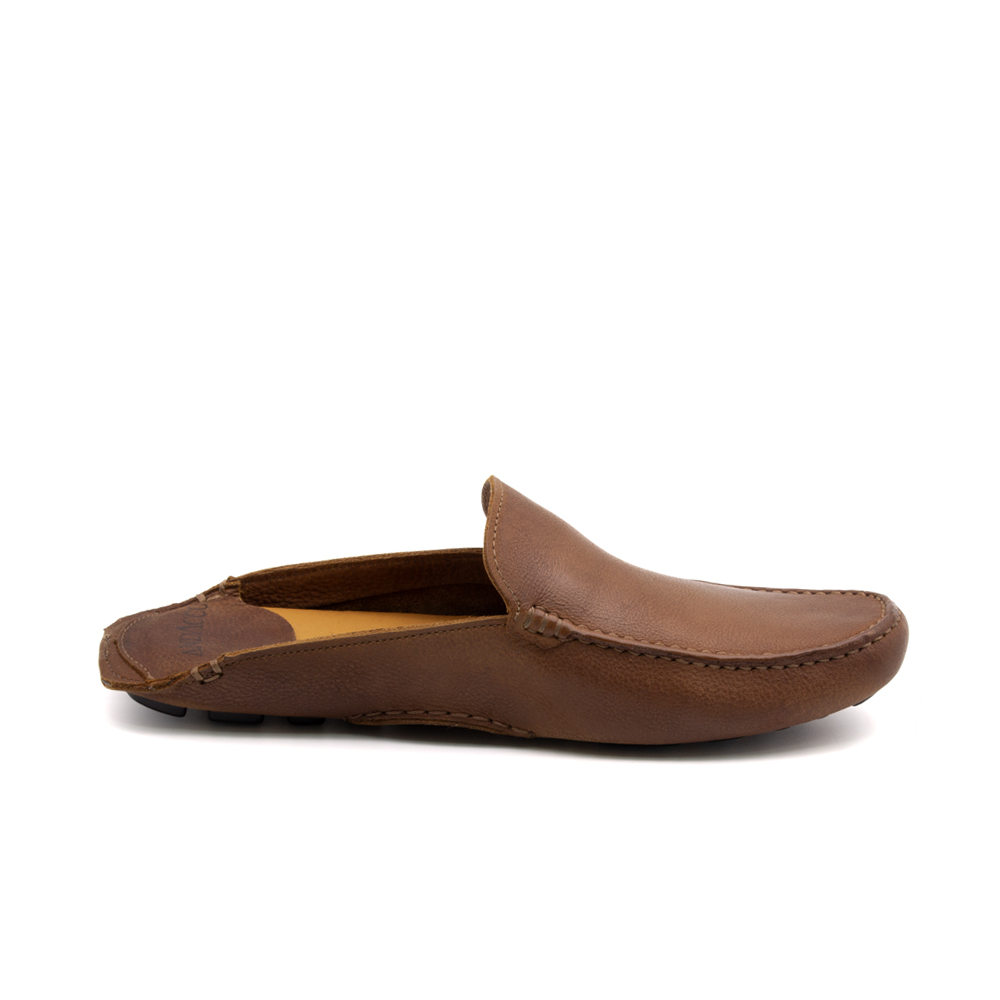 Mocassim Mule Masculino em Couro Senna Camel - 98101SCA