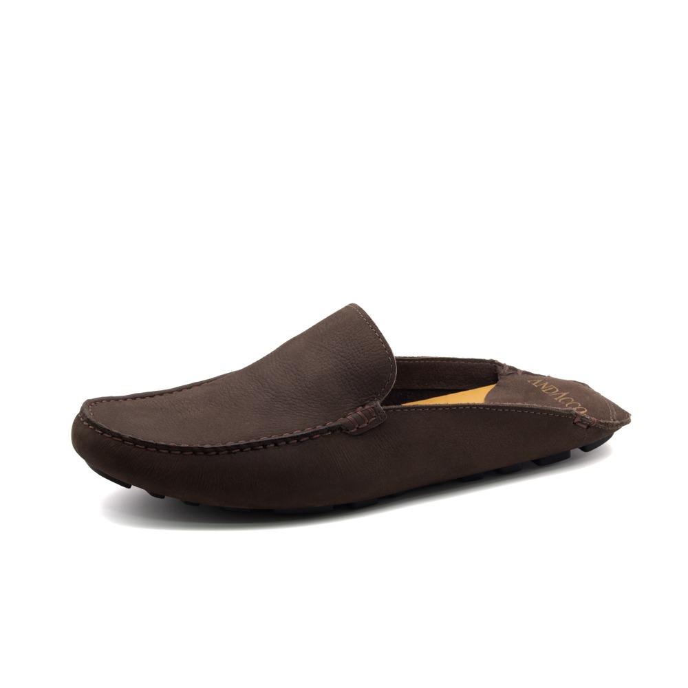 Mocassim Mule Masculino em Couro Vertigo Tabaco - 98101VT
