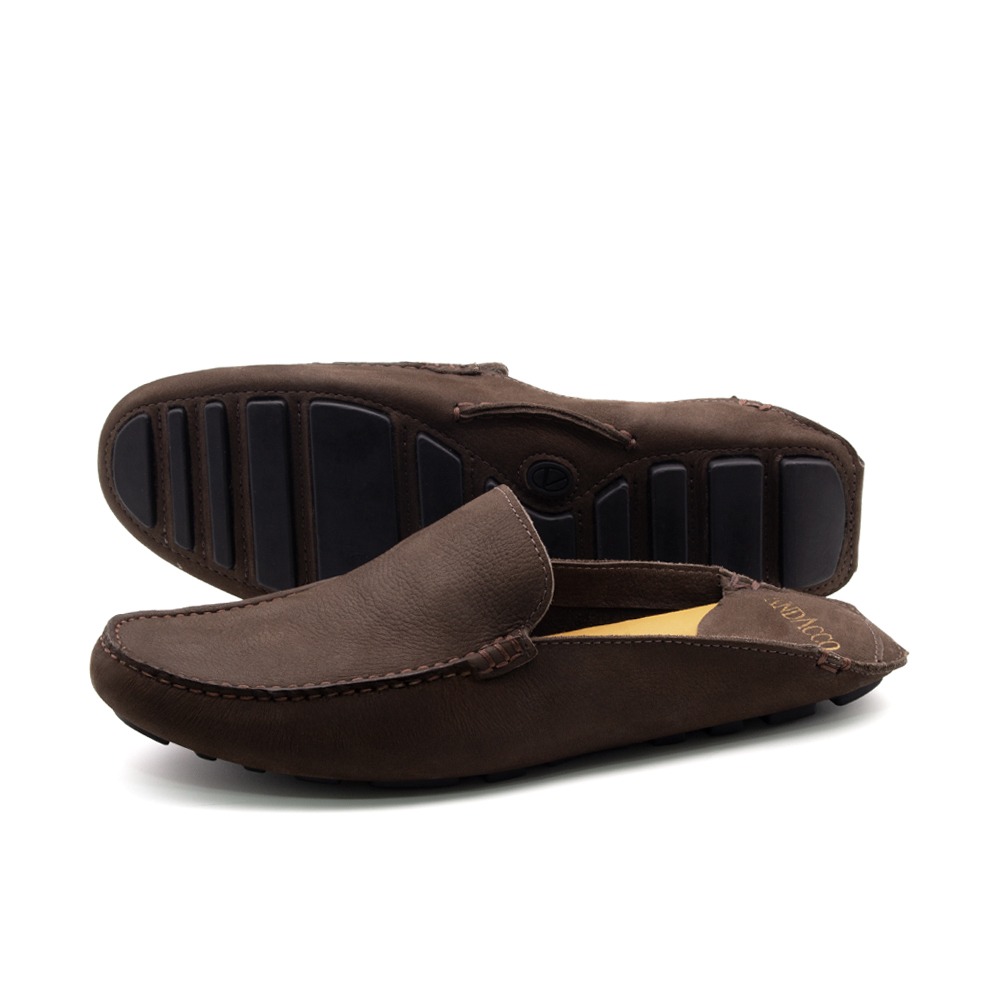 Mocassim Mule Masculino em Couro Vertigo Tabaco - 98101VT
