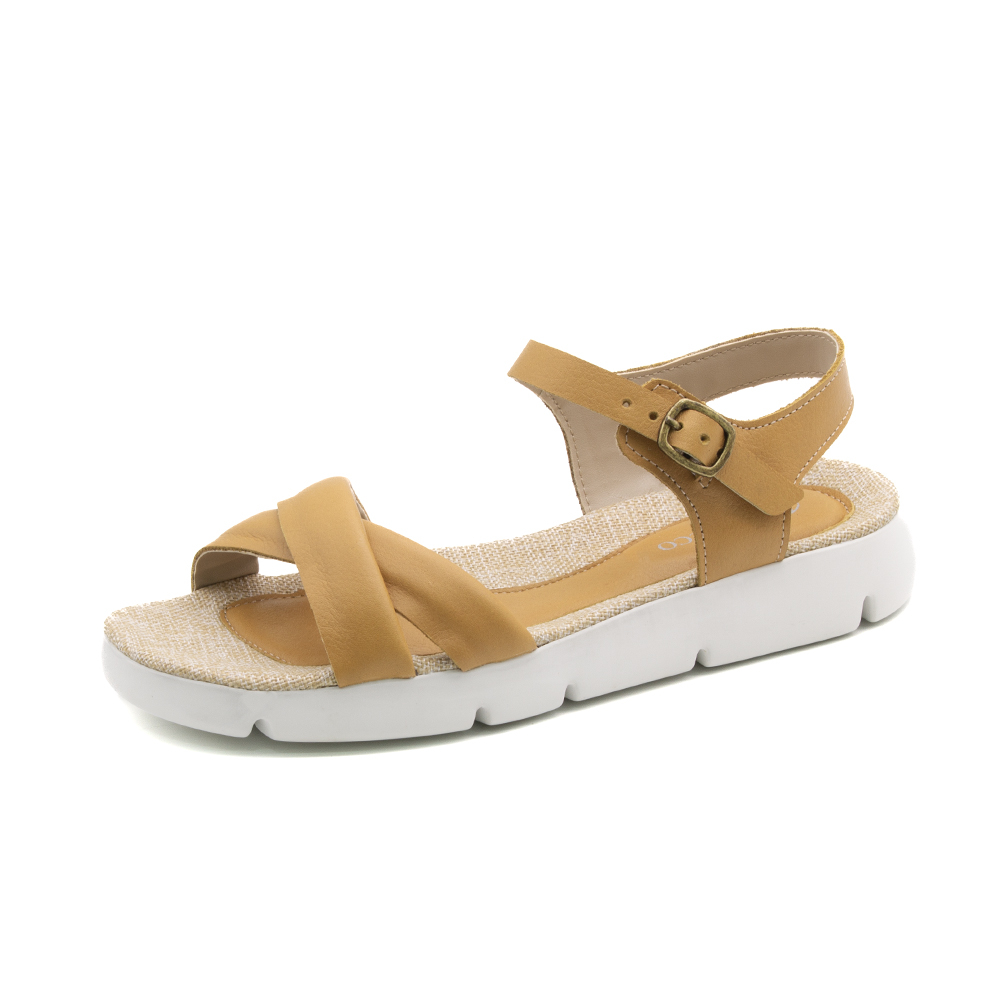Sandália Flatform Bonnie em Couro Alfa Mel - 11100AME