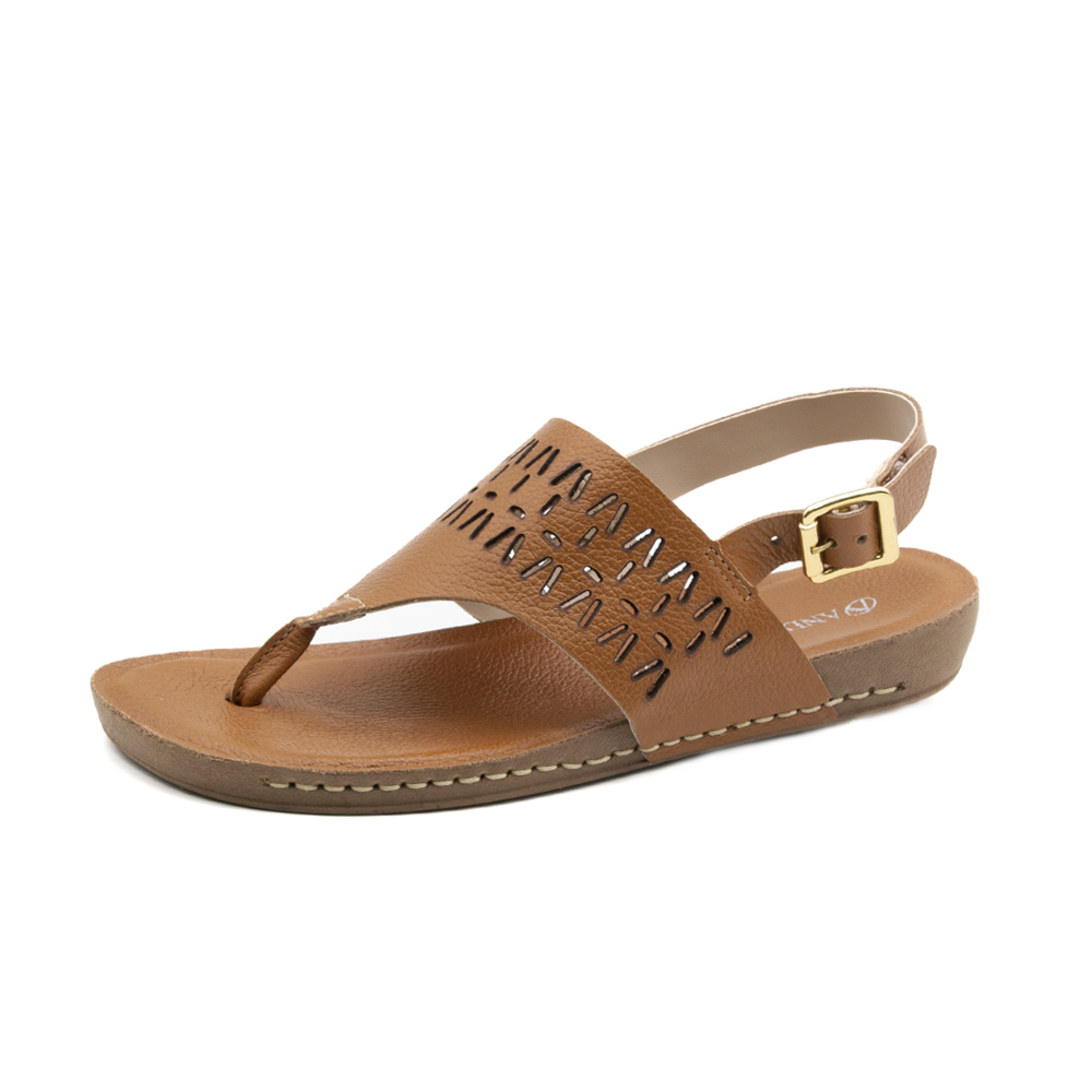 Sandália Flatform Goa em Couro Alfa Camel - 14302AC