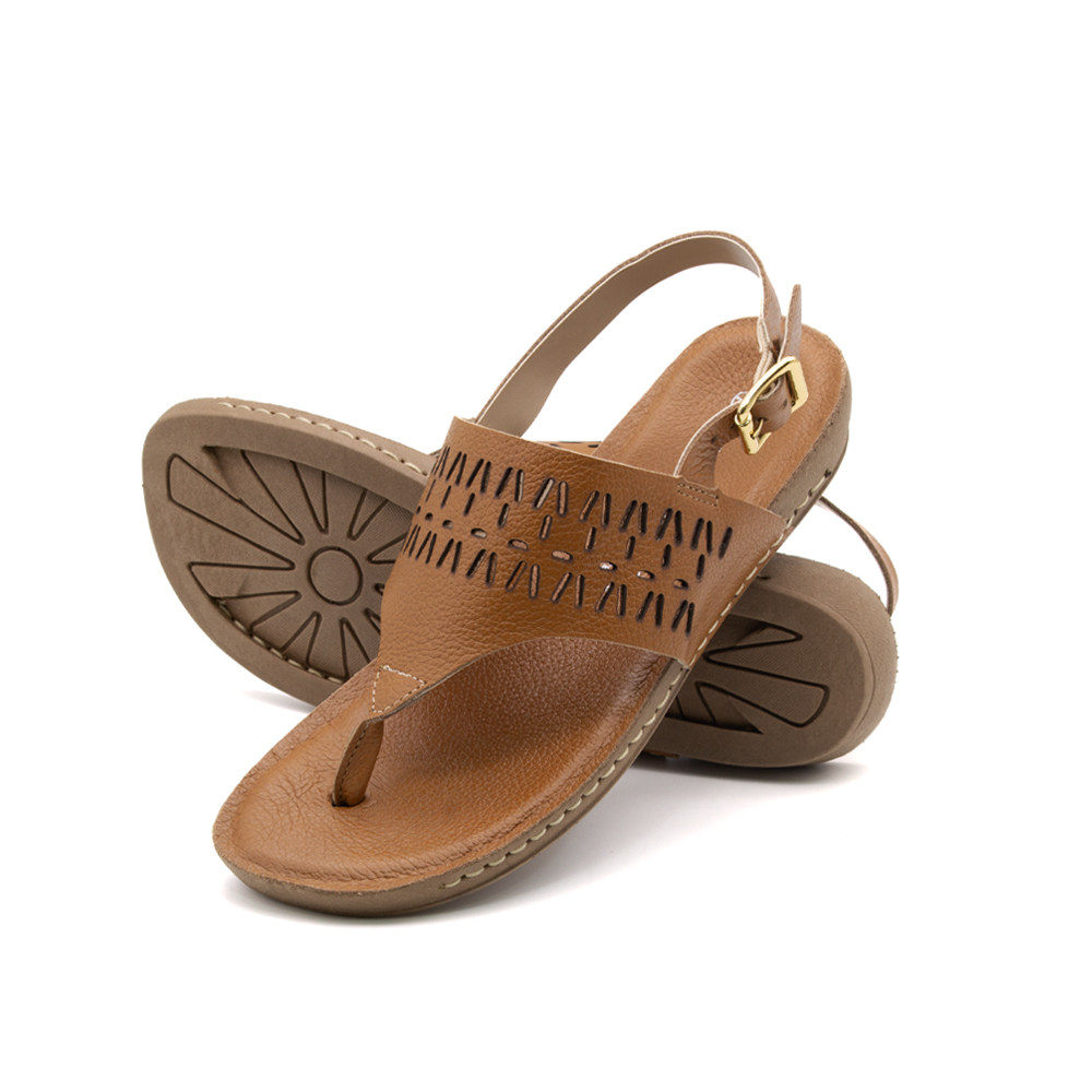Sandália Flatform Goa em Couro Alfa Camel - 14302AC