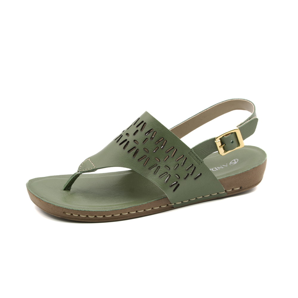 Sandália Flatform Goa em Couro Alfa Militar - 14302AM