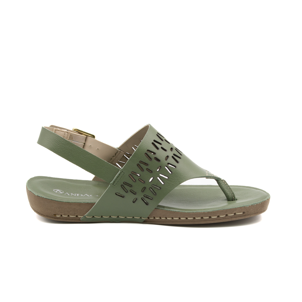 Sandália Flatform Goa em Couro Alfa Militar - 14302AM