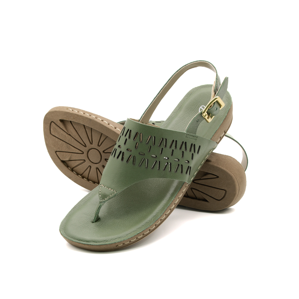 Sandália Flatform Goa em Couro Alfa Militar - 14302AM