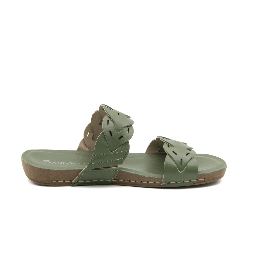Sandália Flatform Goa em Couro Alfa Militar - 14303AM