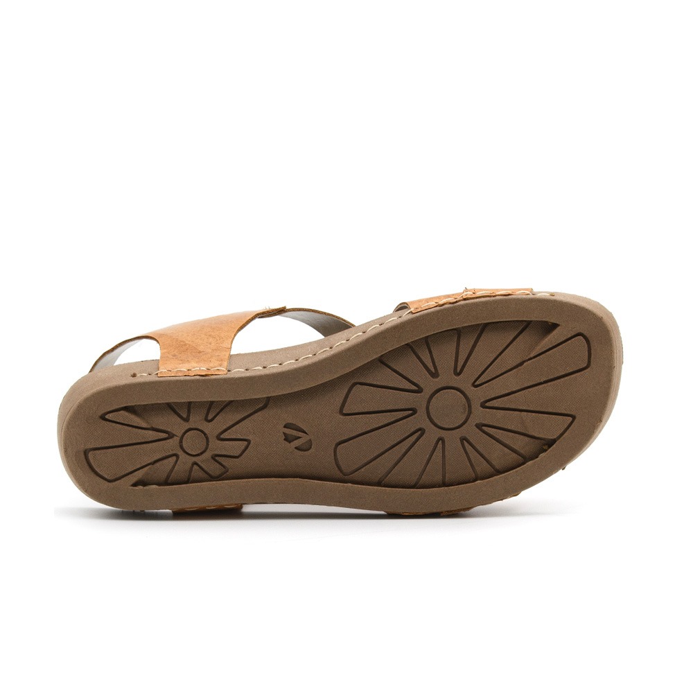Sandália Flatform Goa em Couro Crush Caramelo - 14229CC