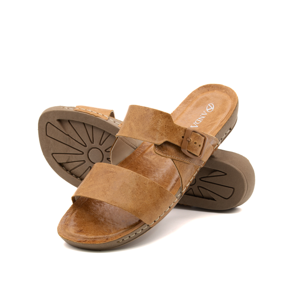 Sandália Flatform Goa em Couro Crush Caramelo - 14283CC Sandália Flatform Goa em Couro Crush Caramelo - 14283CC