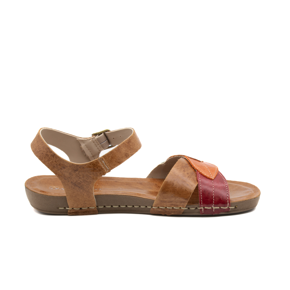Sandália Flatform Goa em Couro Crush Caramelo - 14289CC