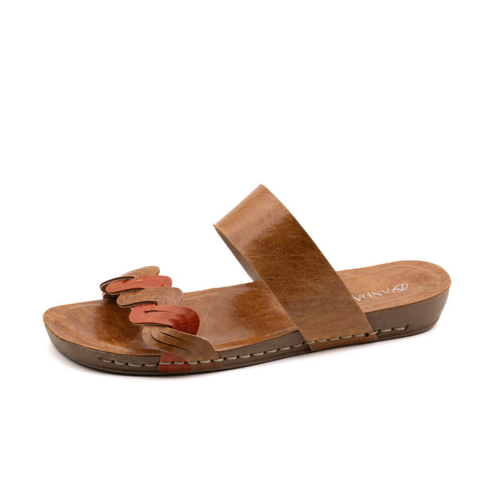 Sandália Flatform Goa em Couro Crush Caramelo - 14292CC