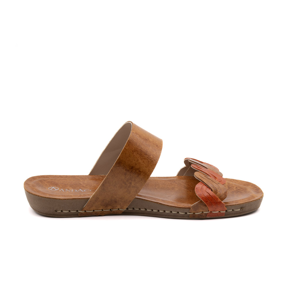 Sandália Flatform Goa em Couro Crush Caramelo - 14292CC