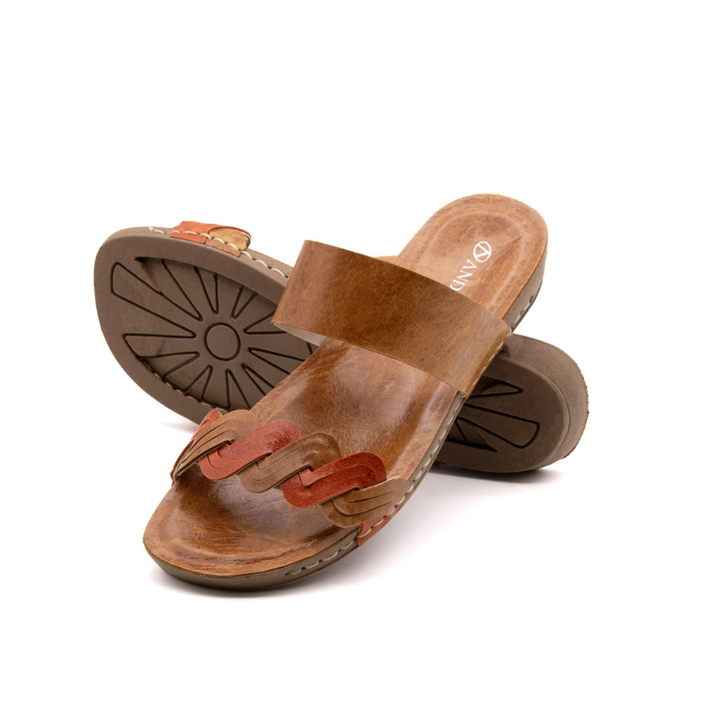 Sandália Flatform Goa em Couro Crush Caramelo - 14292CC