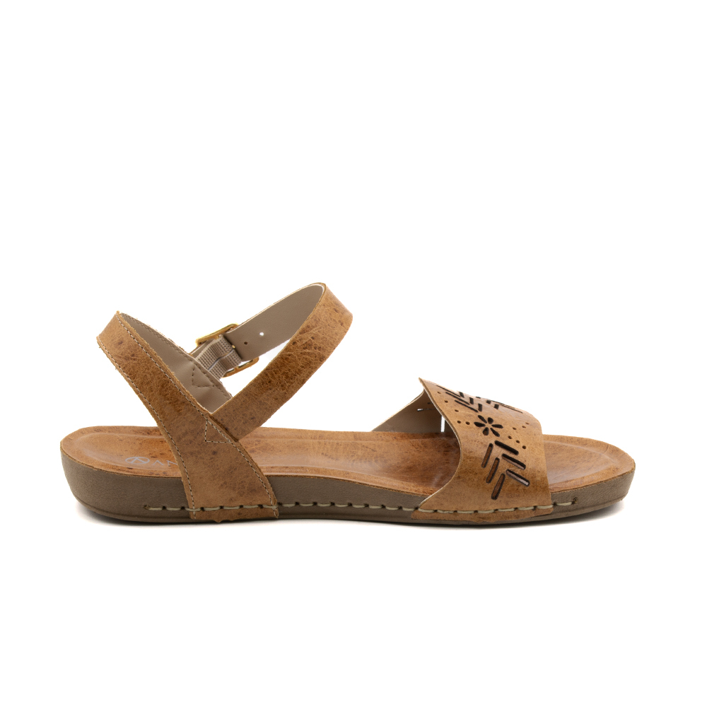 Sandália Flatform Goa em Couro Crush Caramelo - 14296CC Sandália Flatform Goa em Couro Crush Caramelo - 14296CC