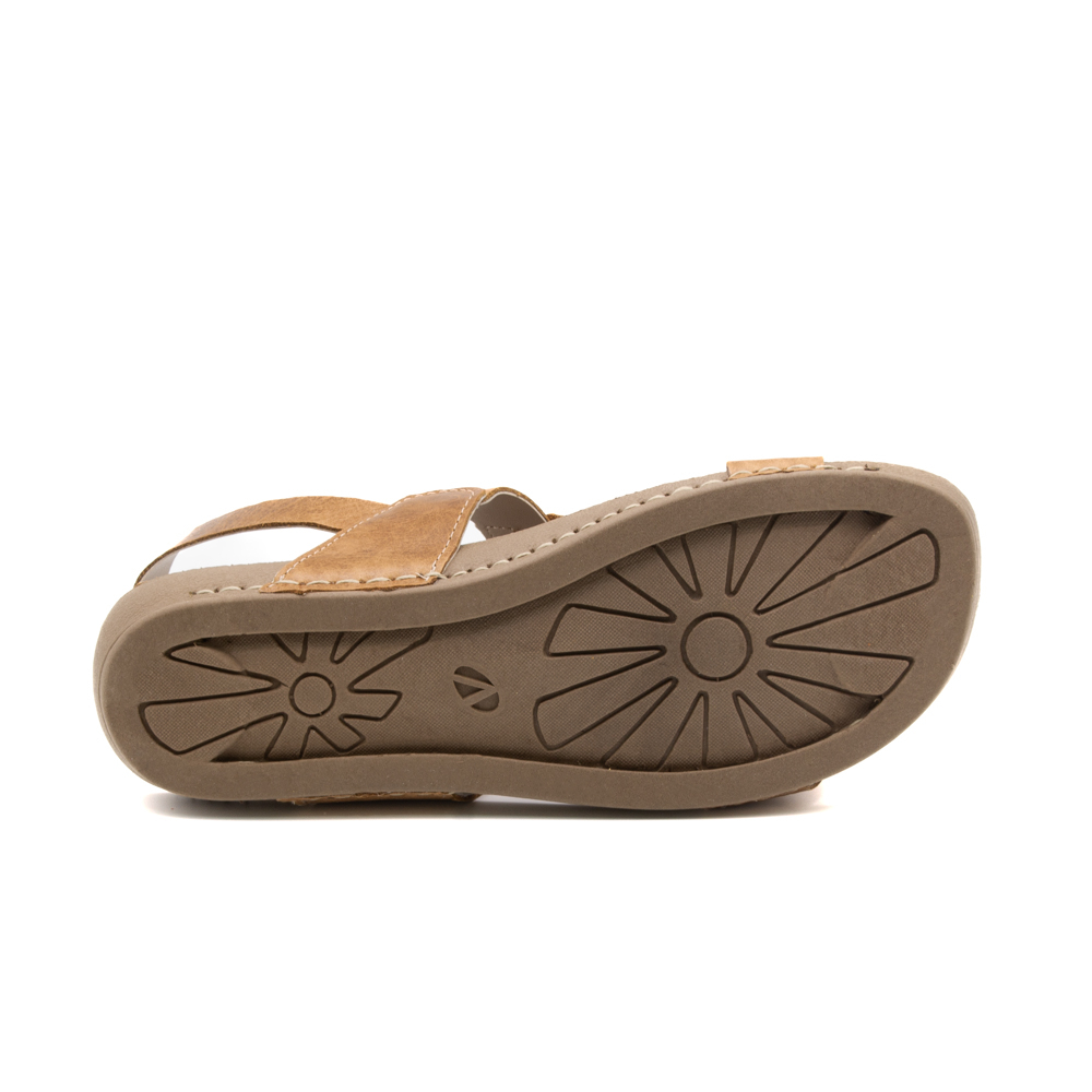 Sandália Flatform Goa em Couro Crush Caramelo - 14300CC