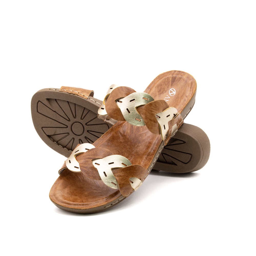 Sandália Flatform Goa em Couro Crush Caramelo - 14303CC Sandália Flatform Goa em Couro Crush Caramelo - 14303CC