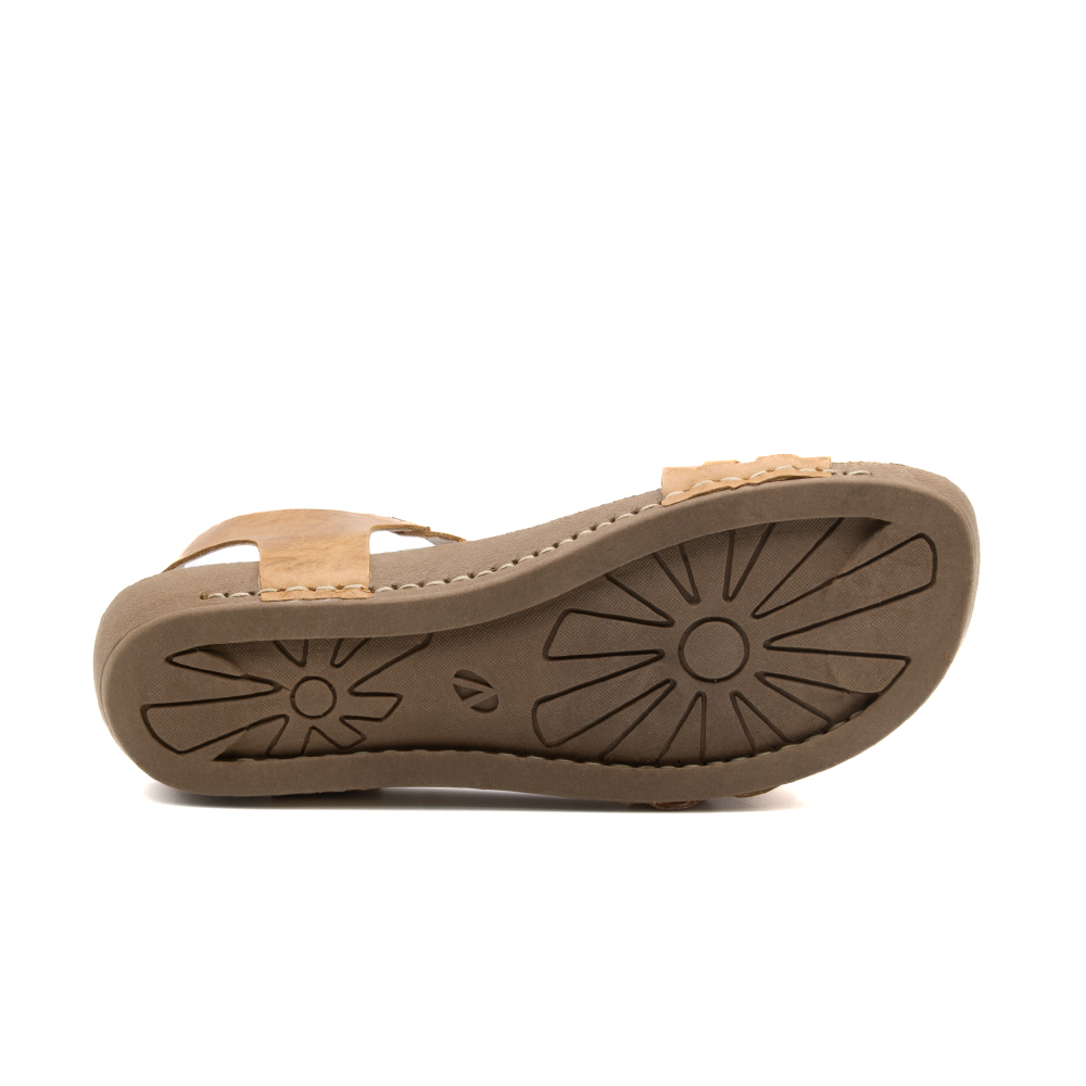 Sandália Flatform Goa em Couro Crush Caramelo - 14304CC