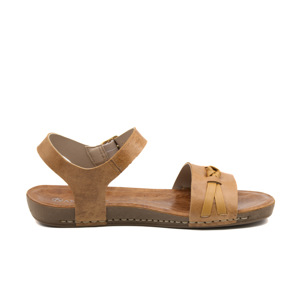 Sandália Flatform Goa em Couro Crush Caramelo - 14304CC