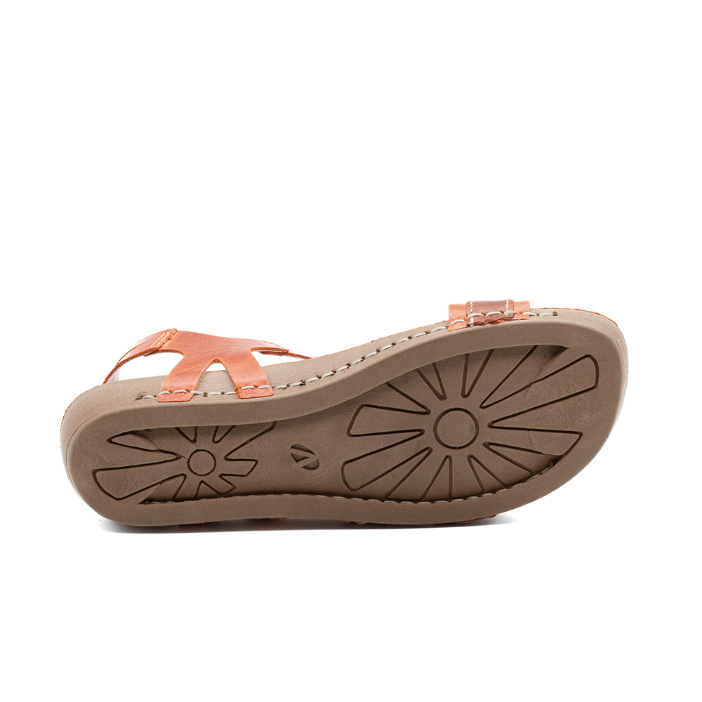 Sandália Flatform Goa em Couro Crush Laranja - 14293CL