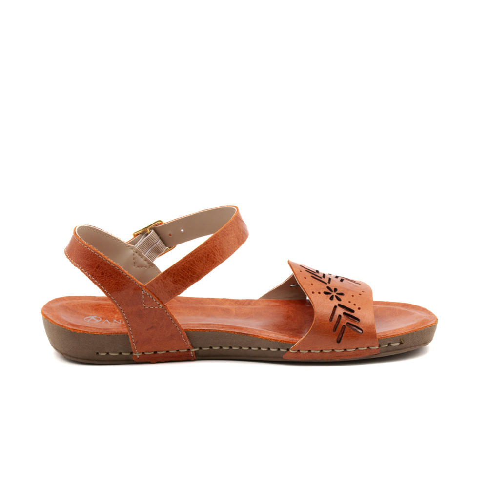 Sandália Flatform Goa em Couro Crush Laranja - 14296CL Sandália Flatform Goa em Couro Crush Laranja - 14296CL