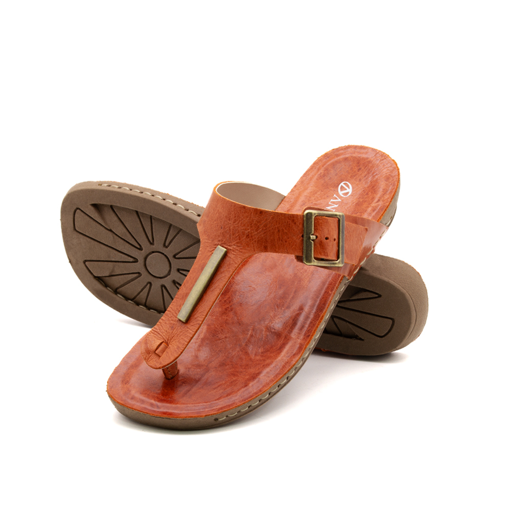 Sandália Flatform Goa em Couro Crush Laranja - 14298CL Sandália Flatform Goa em Couro Crush Laranja - 14298CL