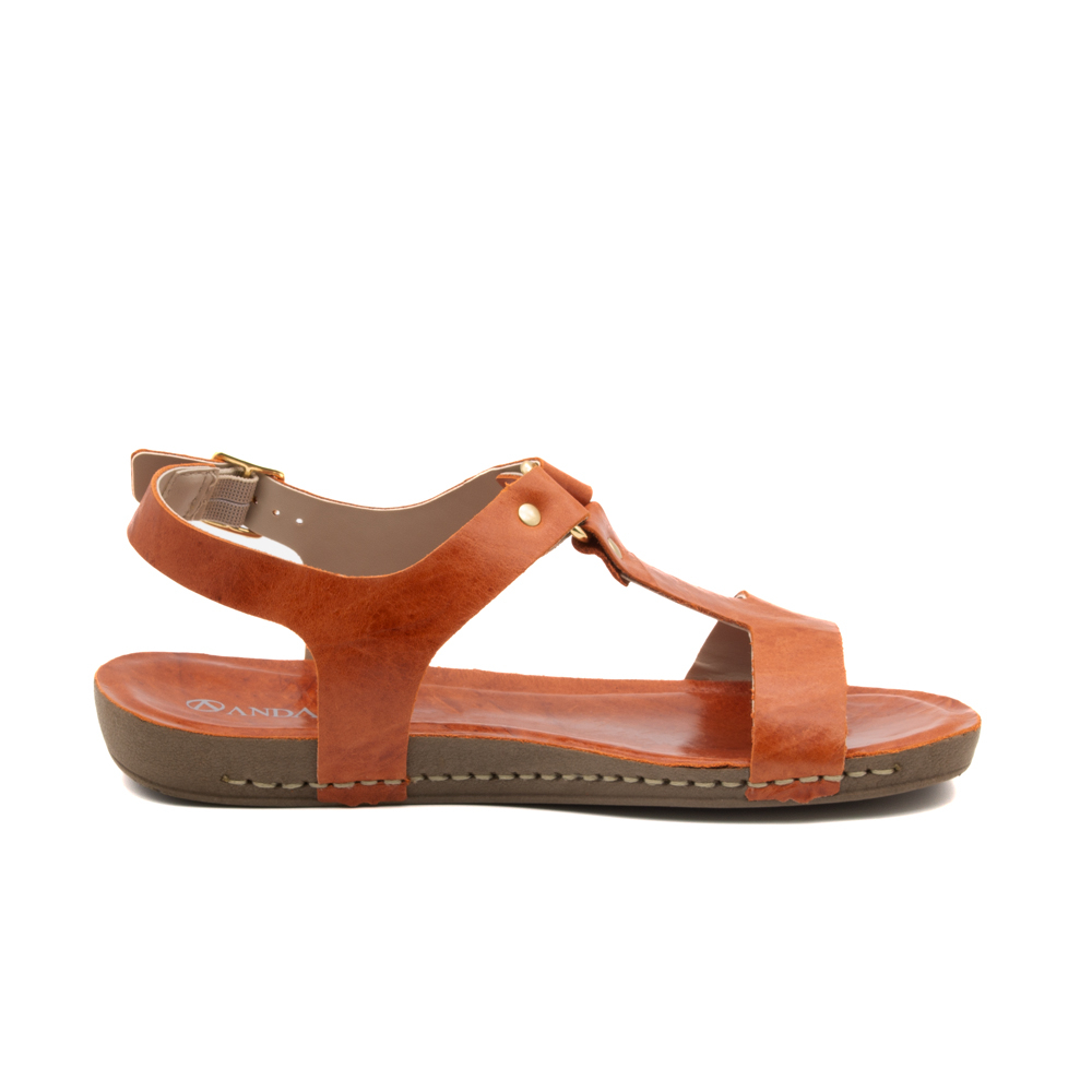 Sandália Flatform Goa em Couro Crush Laranja - 14305CCL