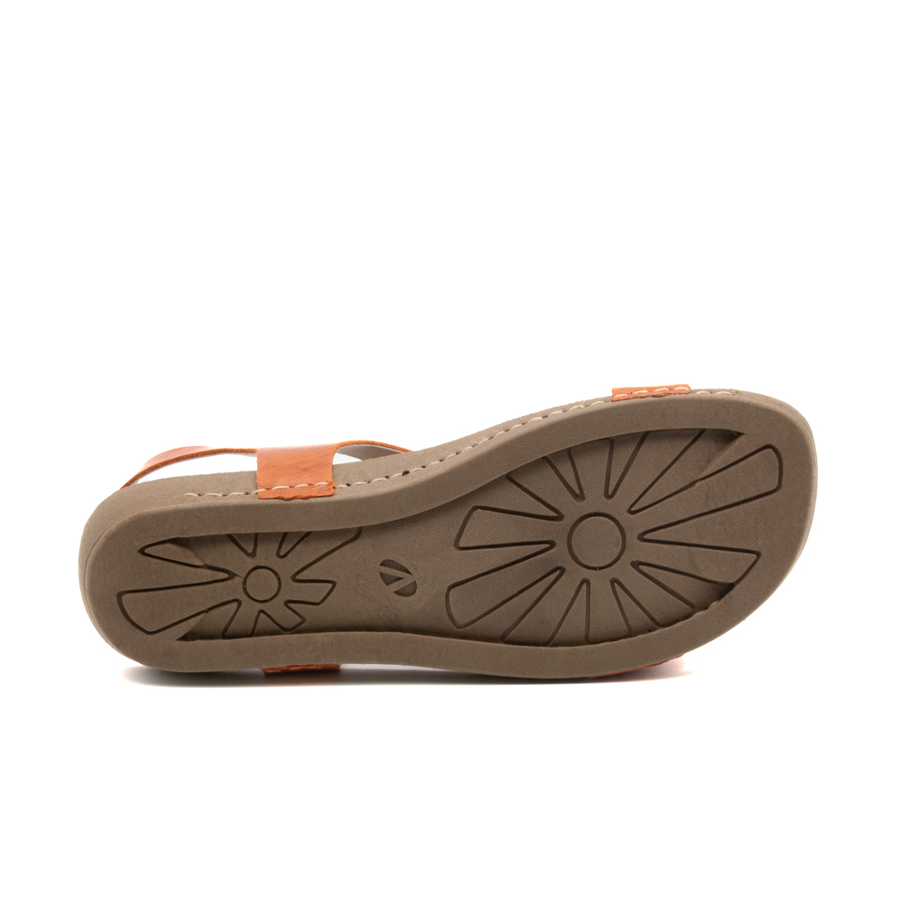 Sandália Flatform Goa em Couro Crush Laranja - 14305CCL