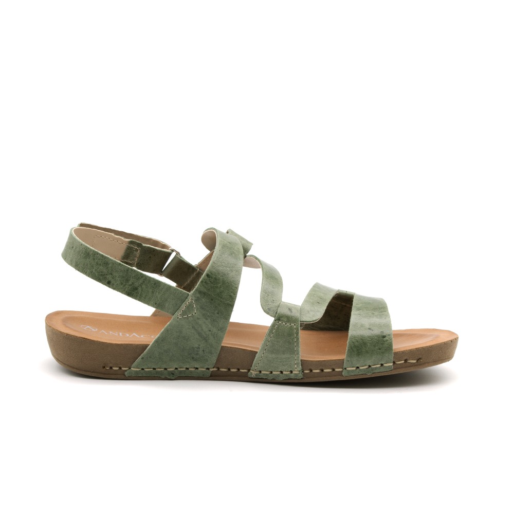 Sandália Flatform Goa em Couro Crush Mist - 14269CMI